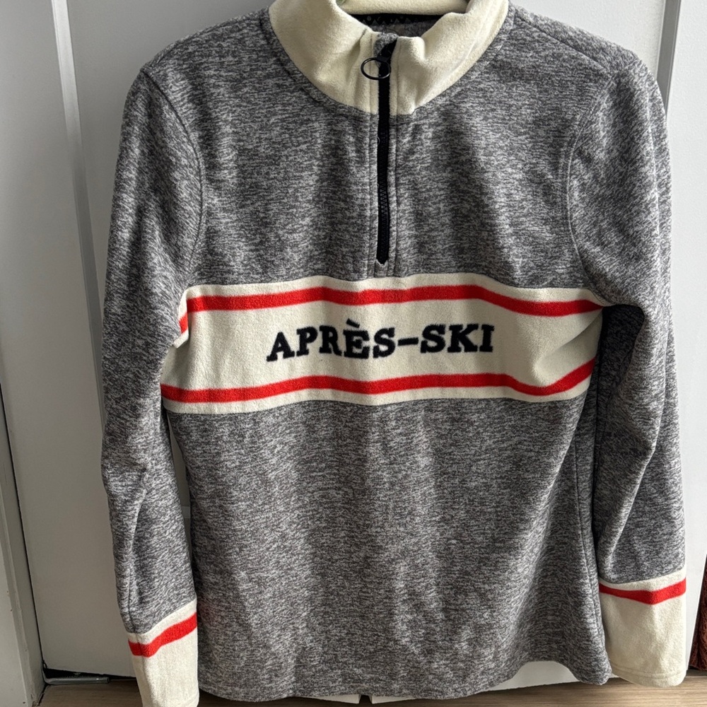 Urban Outfitters Après-Ski Gray and Cream Zip-Up Sweater